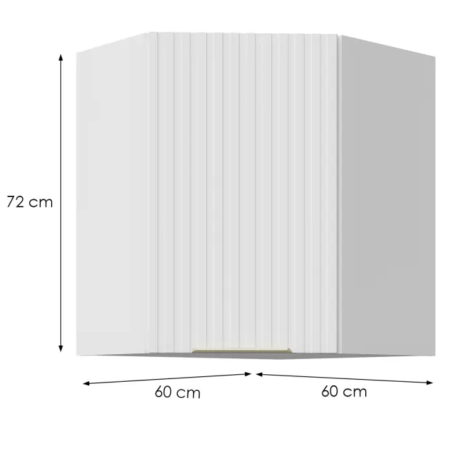 Konyhaszekrény Tuluza 60x60 GN-72 1F (45°) fehér mat lamel,2