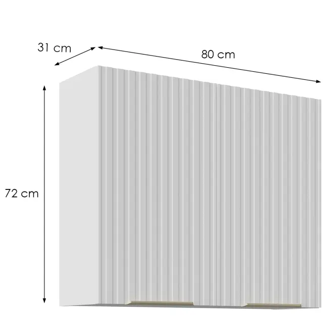 Konyhaszekrény Tuluza 80G-72 2F fehér mat lamel