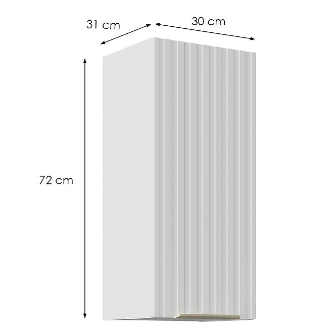 Konyhaszekrény Tuluza 30G-72 1F fehér mat lamel,2