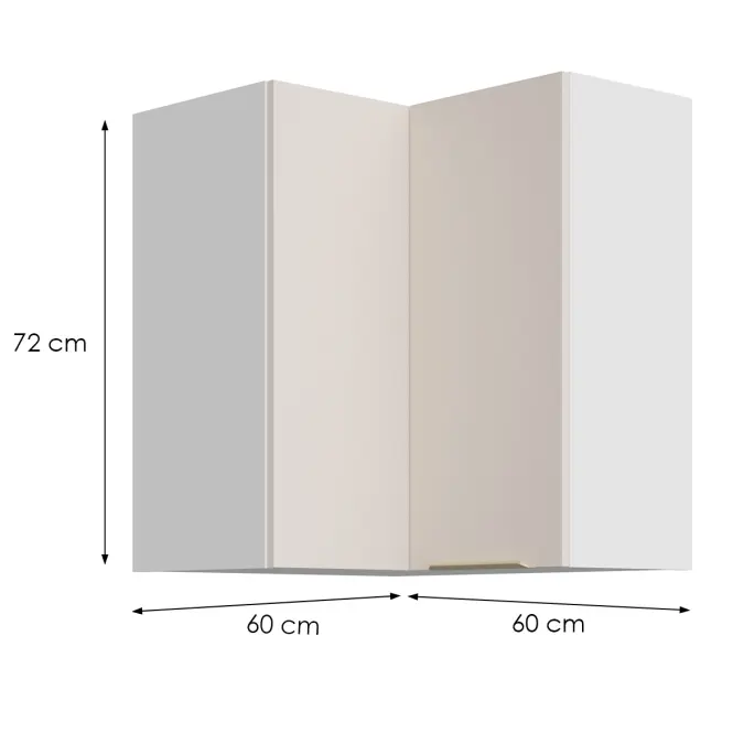 Konyhaszekrény Nicea 60x60 GN-72 2F (90°) bézs homok