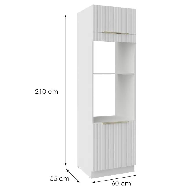 Konyhaszekrény Tuluza 60DPM-210 2F fehér mat lamel,2