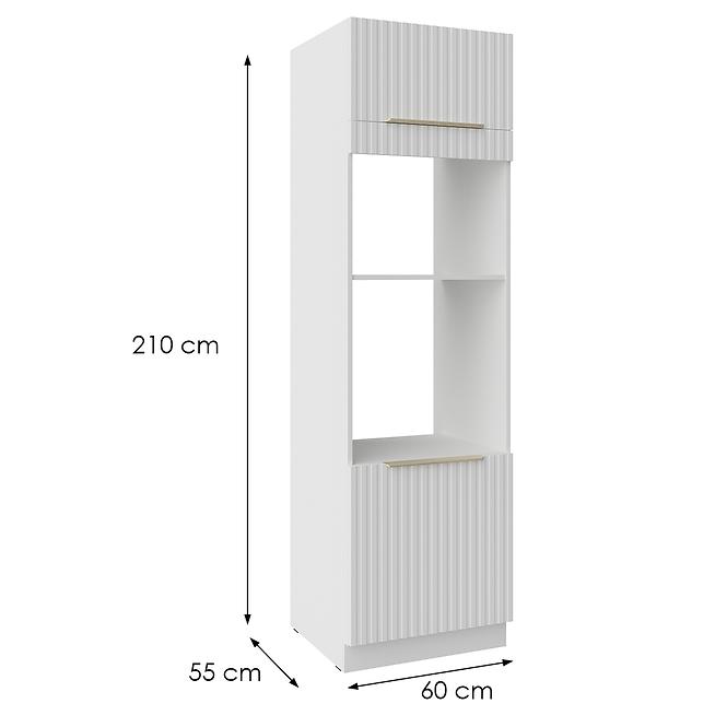 Konyhaszekrény Tuluza 60DPM-210 2F fehér mat lamel,2