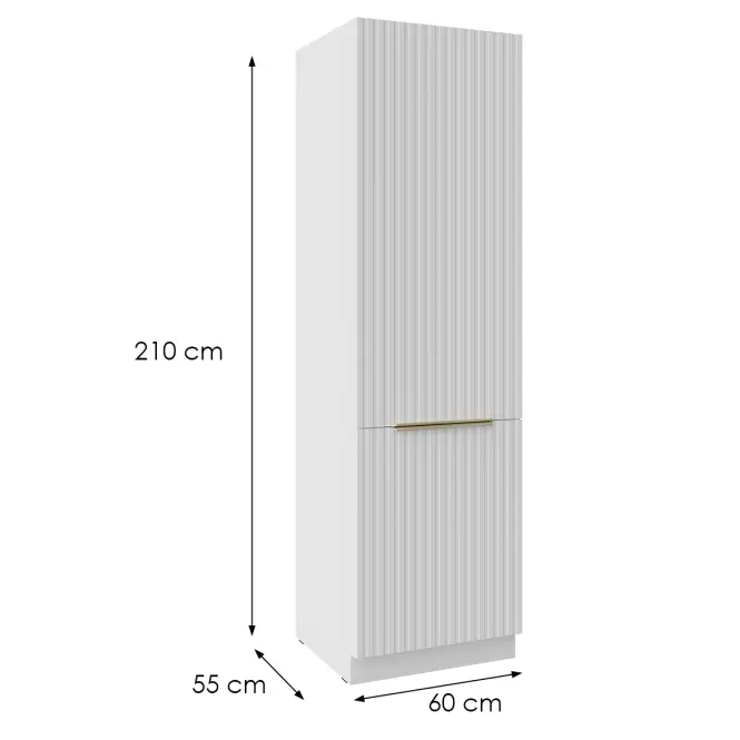 Konyhaszekrény Tuluza 60DK-210 2F fehér mat lamel,2