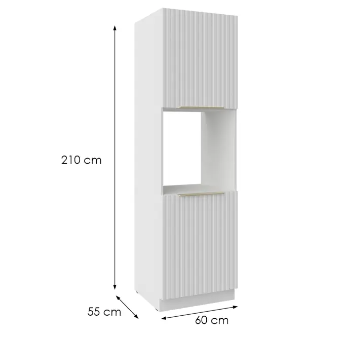 Konyhaszekrény Tuluza 60DP-210 2F fehér mat lamel,2