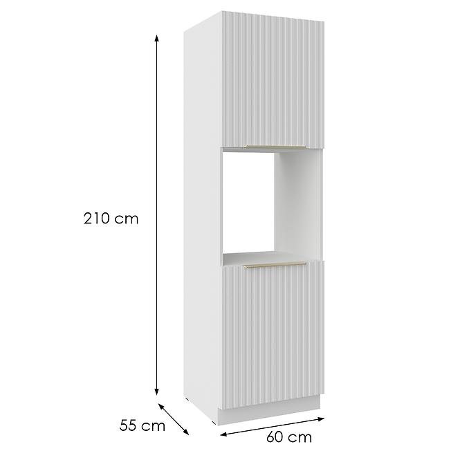 Konyhaszekrény Tuluza 60DP-210 2F fehér mat lamel,2