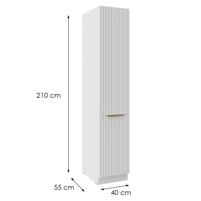 Konyhaszekrény Tuluza 40DK-210 2F fehér mat lamel,2