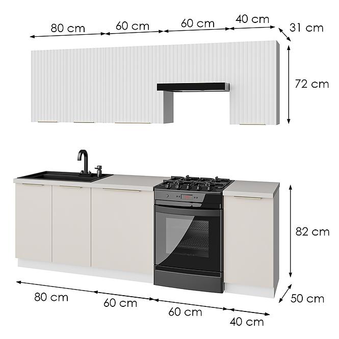 Konyhabútor Tuluza/Nicea 240 cm munkalap nélkül, B verzió,5