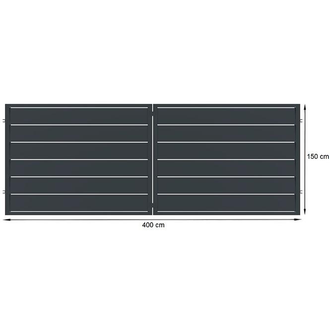 Kapu Novara 400x150 ZN RAL7024 mat