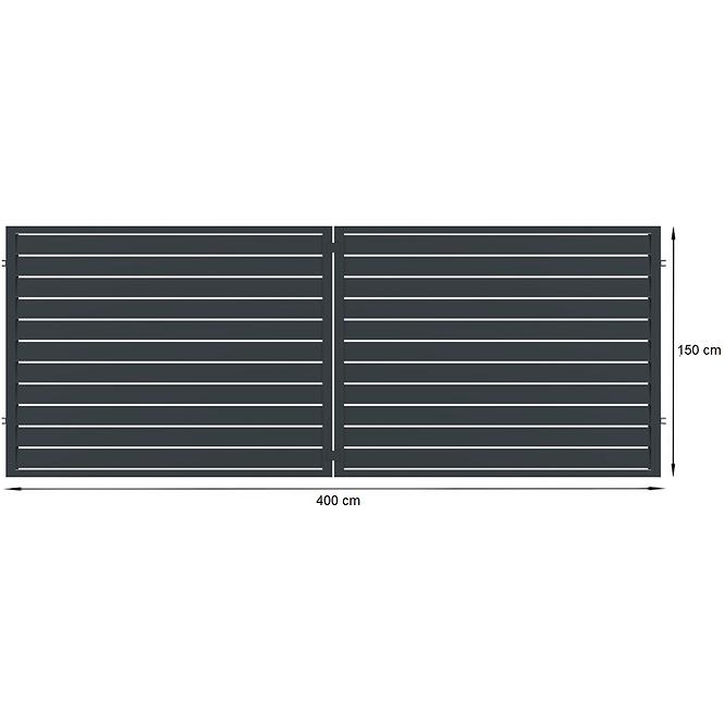 Kapu Salerno 400x150 ZN RAL7024 mat