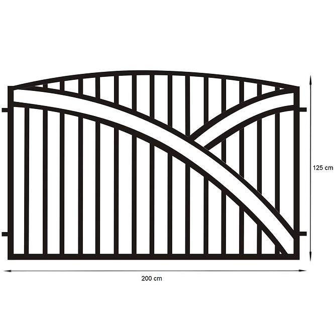Kerítés panel Genua 2x1,25 ZN RAL9005 mat