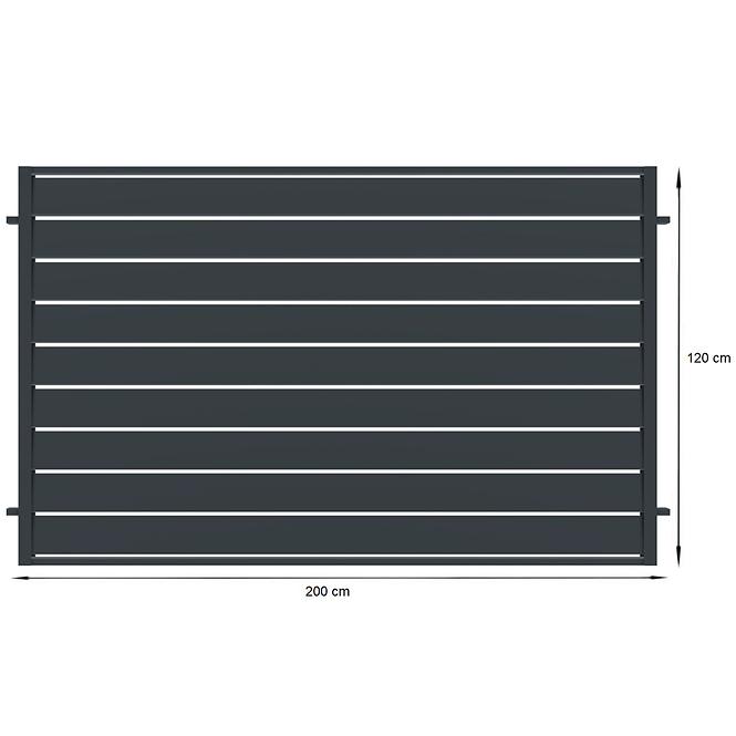 Kerítés panel Salerno 2x1,20 ZN RAL7024 mat