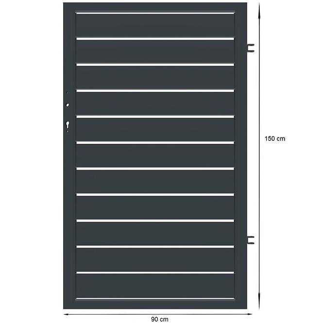 Kapu Salerno jobb 90x150 ZN RAL7024 mat