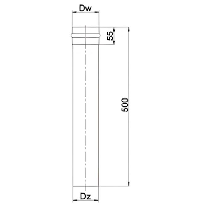 Egyenes cső RP80/500SPNP02