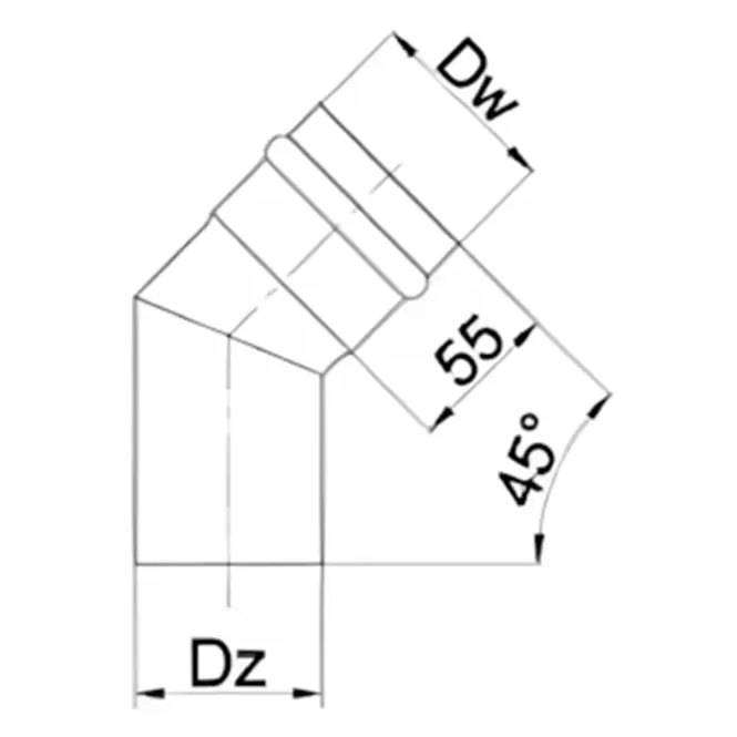 Fix könyökidom KS80/45 SPNP06