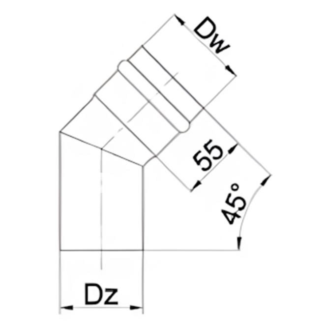 Fix könyökidom KS80/45 SPNP06