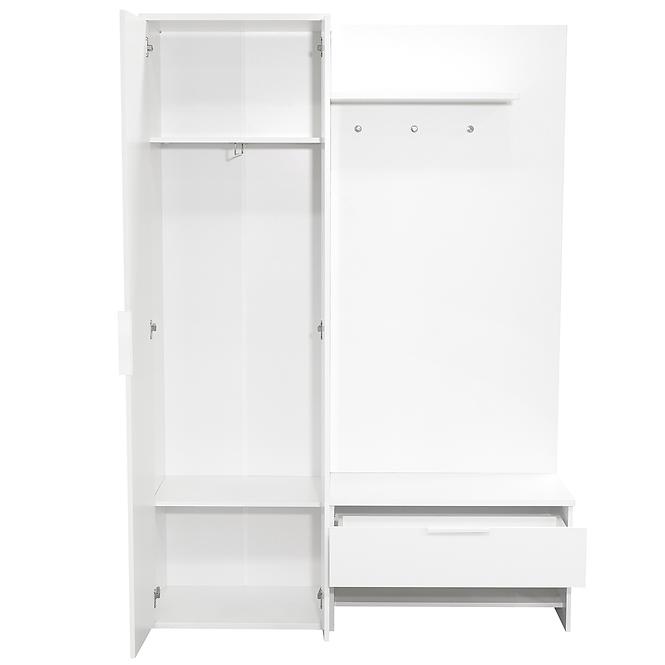 Előszobafal Milo 140 fehér/tükör,3