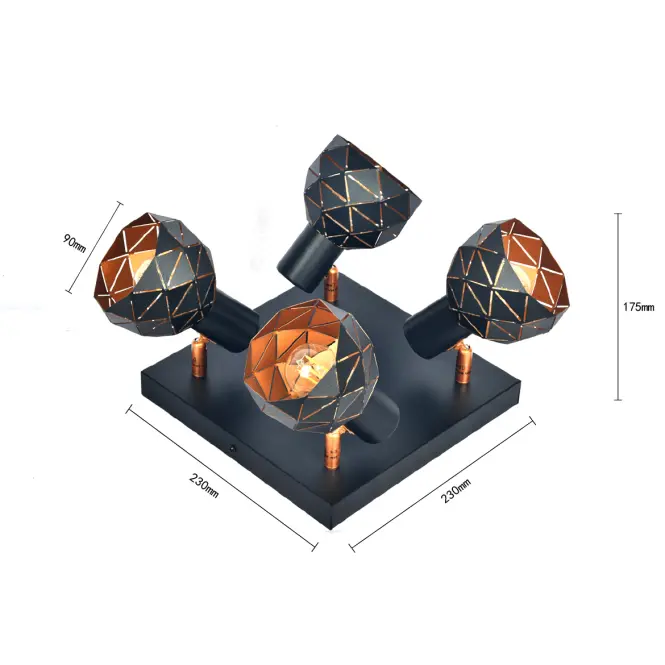 Lámpa Puzzle 4 AS-PUE144B black LS4,2