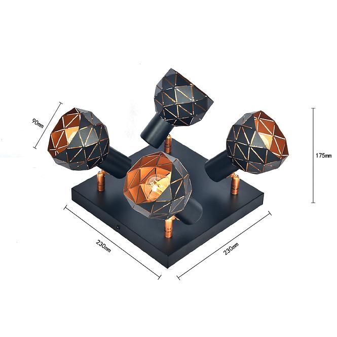 Lámpa Puzzle 4 AS-PUE144B black LS4,2