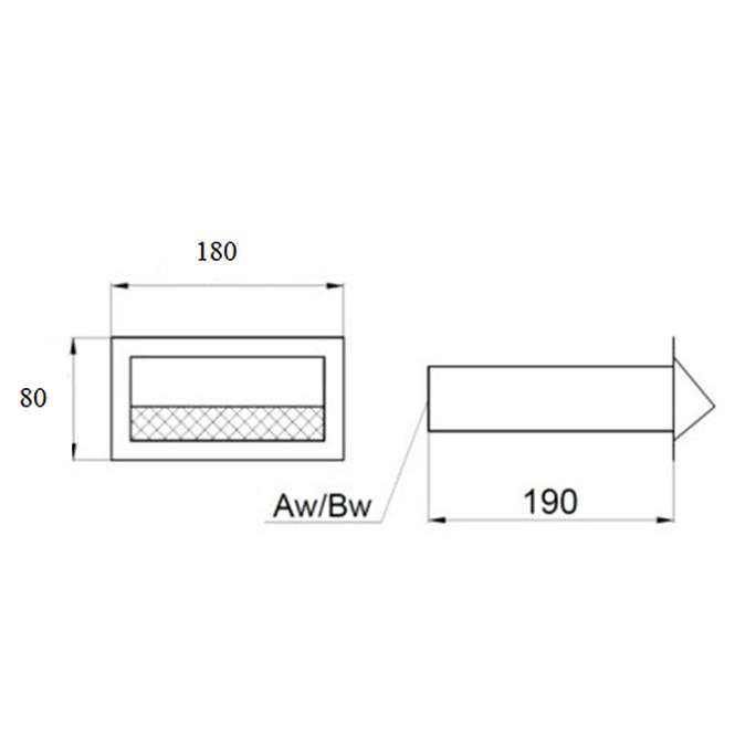 Levegőbetöltő nyílás 150x50 DPP13 polírozott,2