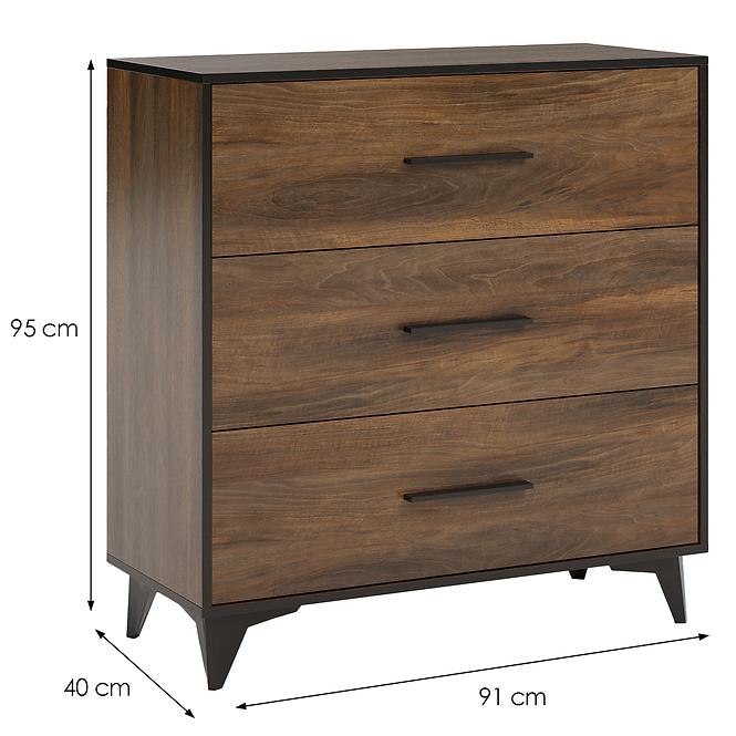 Komód Frida II K3S shirin walnut