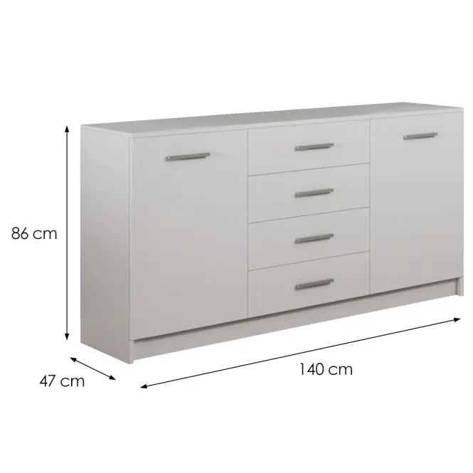 Komód DUO 2D4S fehér