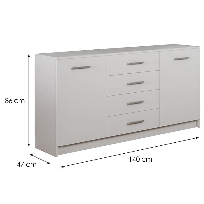 Komód DUO 2D4S fehér