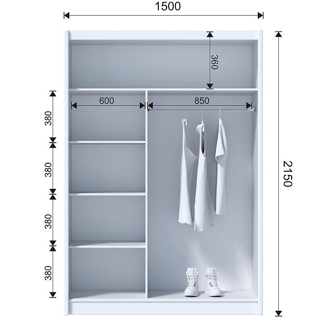 Szekrény Ladder 150 tölgy craft/lamel fekete