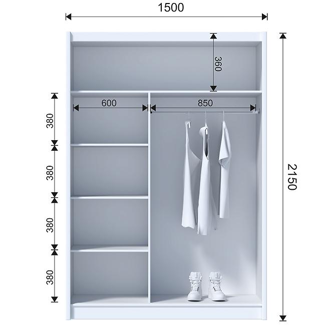 Szekrény DUO 150 fehér/beton