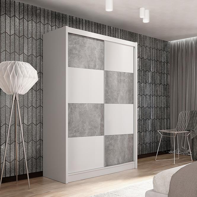 Szekrény DUO 150 fehér/beton