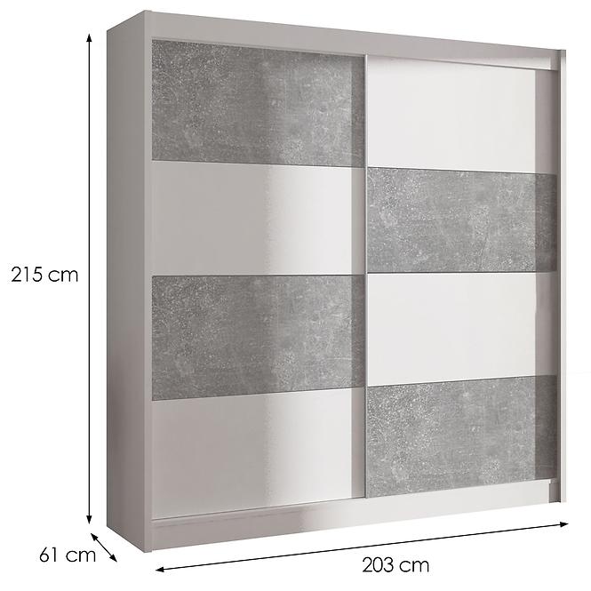 Szekrény DUO 203 fehér/beton