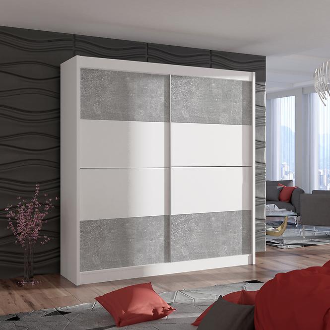Szekrény DUO 203 fehér/beton