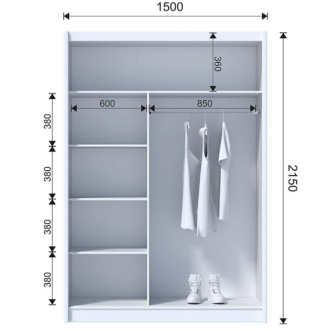 Szekrény Multi 150 fehér
