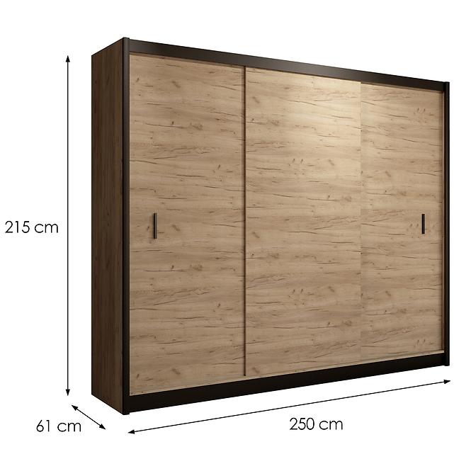 Szekrény Multi 250 craft/fekete