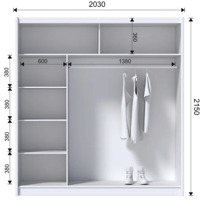 Szekrény Solo 203 fehér,3