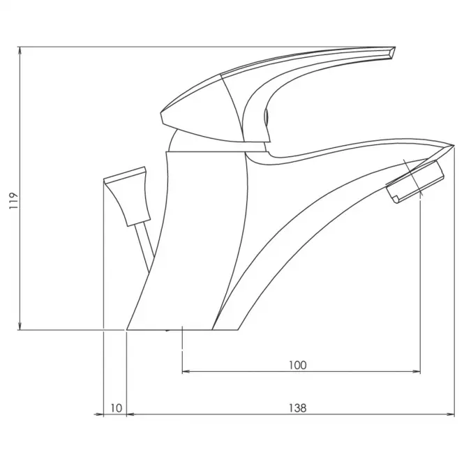 Álló mosdókagyló csaptelep h120mm,2