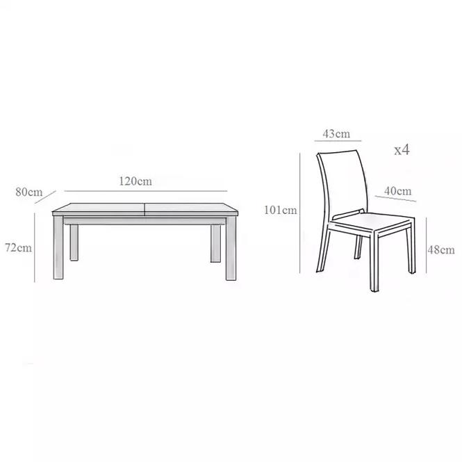 Étkező készlet KPL 1+4 BOSS 14 fehér/szürke