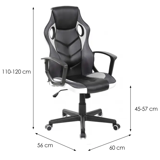 Gamer szék Star fekete/fehér