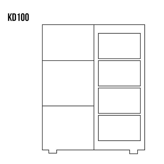 Komód Fenyő KD100 nyers