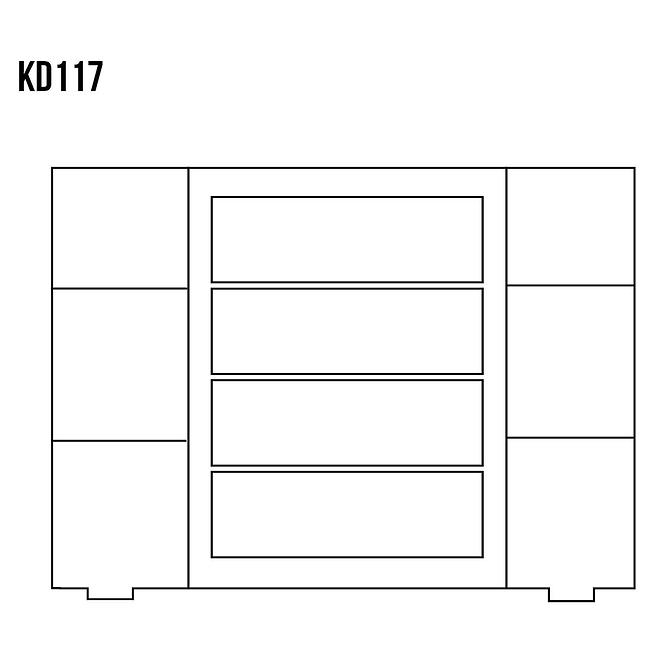 Komód Fenyő KD117 nyers