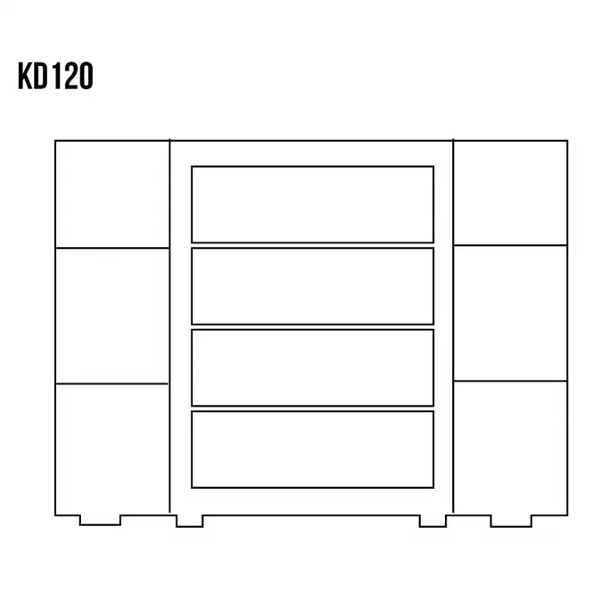 Komód Fenyő KD120 nyers,3