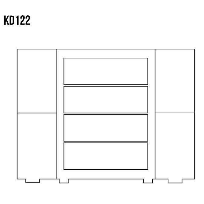 Komód Fenyő KD122 nyers