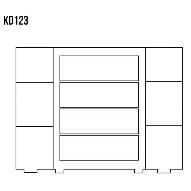 Komód Fenyő KD123 nyers,3