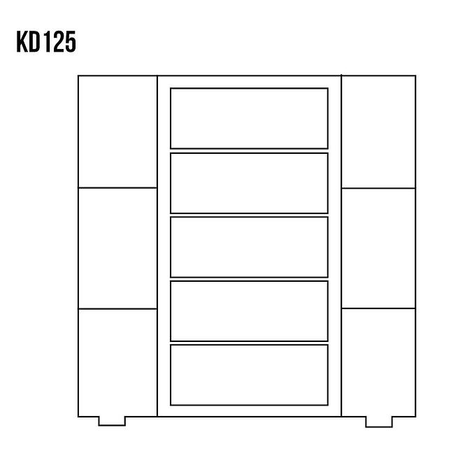 Komód Fenyő KD125 nyers