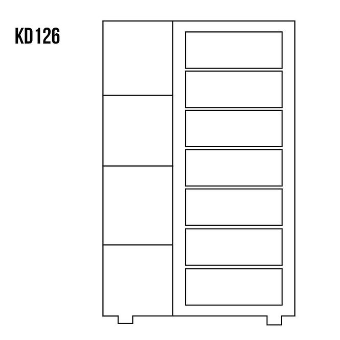 Komód Fenyő KD126 nyers