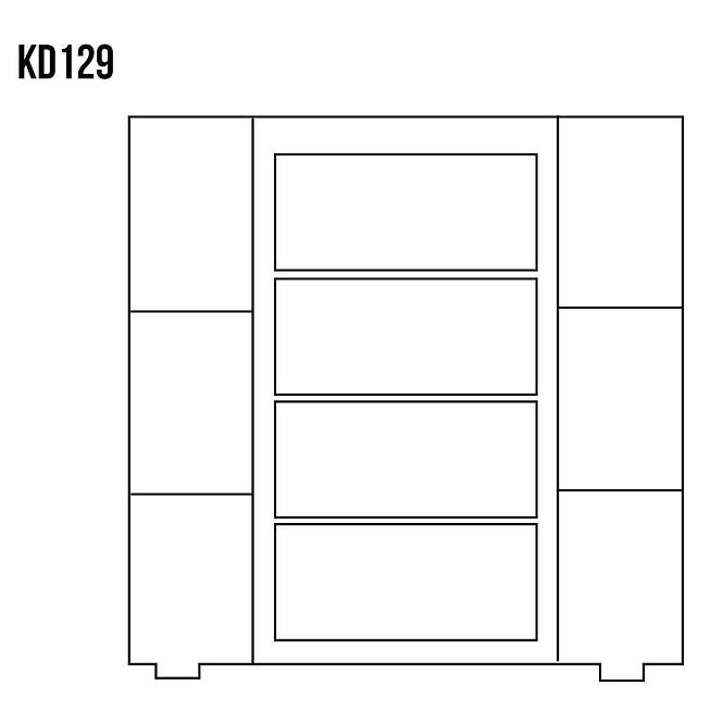 Komód Fenyő KD129 nyers