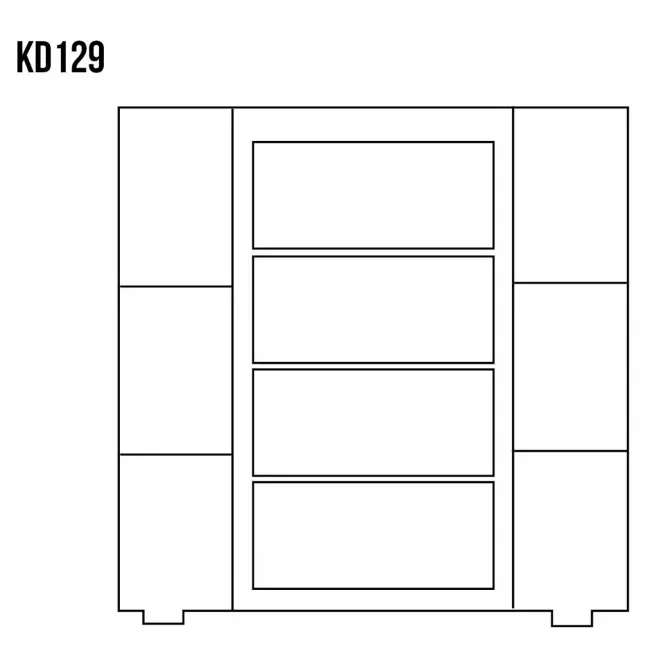 Komód Fenyő KD129 nyers,3
