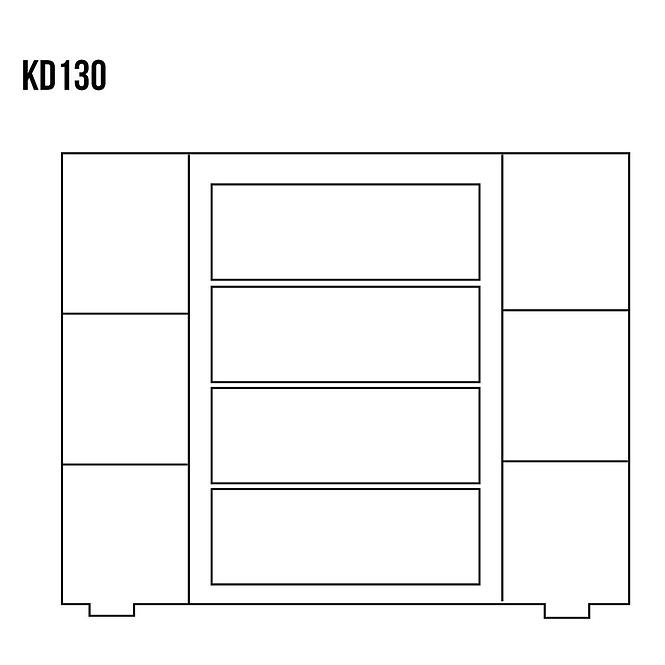 Komód Fenyő KD130 nyers