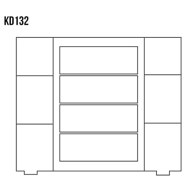 Komód Fenyő KD132 nyers