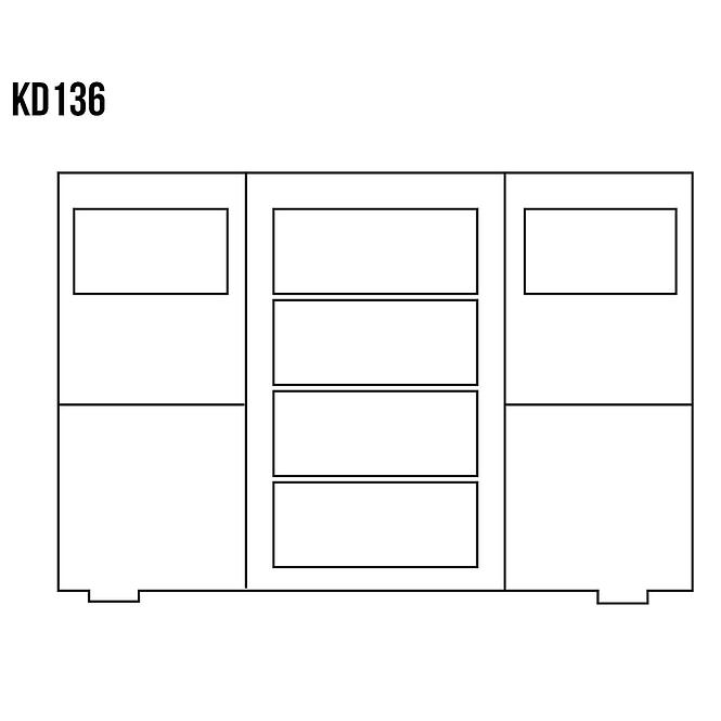 Komód Fenyő KD136 nyers