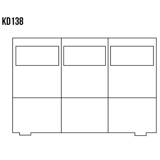 Komód Fenyő KD138 nyers